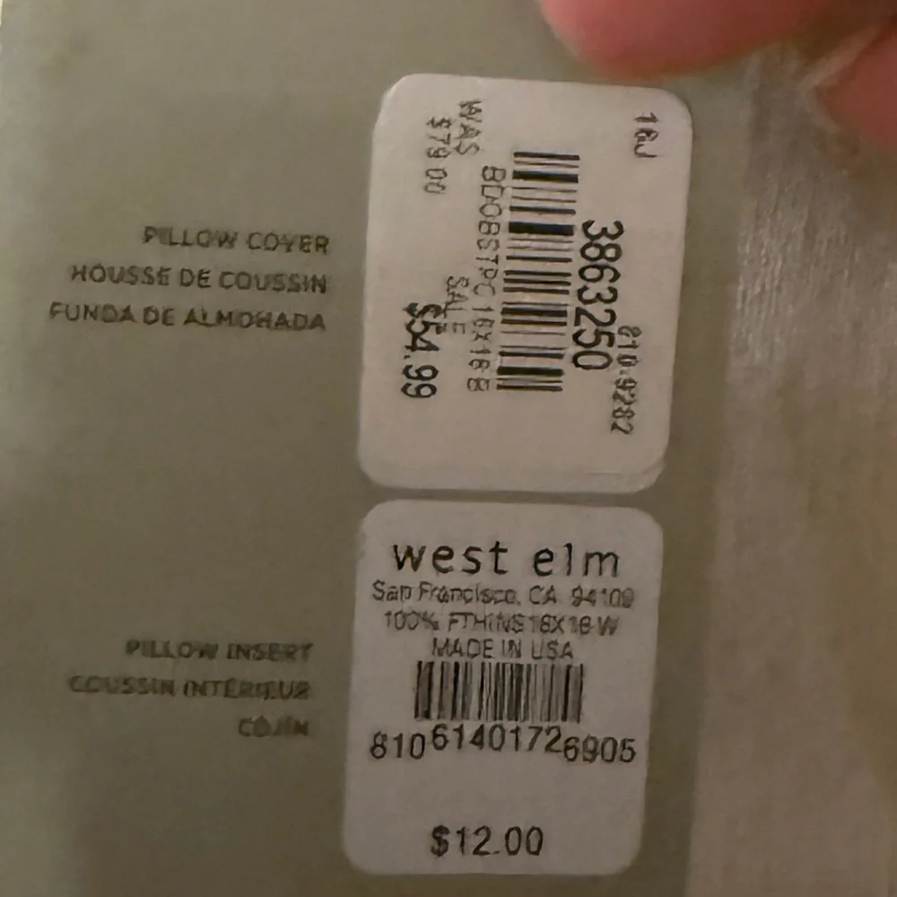 West Elm Beaded Decorative Pillow 16